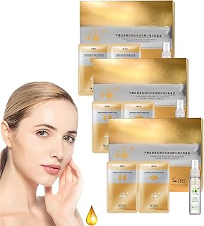 Spiral Peptide Deer Bone Collagen Essence Kit, ConoPeptide Deer Bone Collagen Nano Instant Essence Filling Set, Collagen Essence Korean Face Mask, Firming and Anti-Aging (3set)