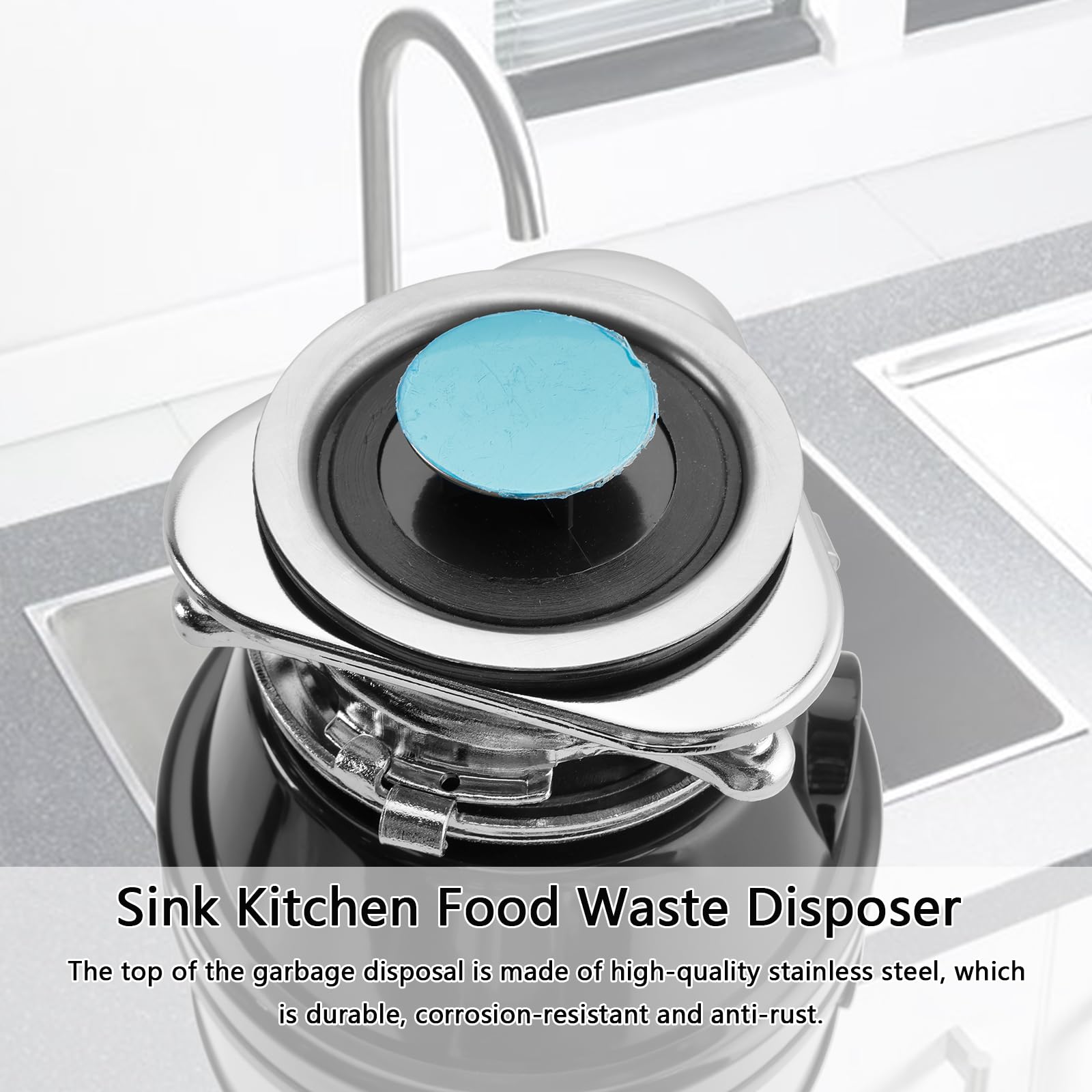 Triturador de Basura de 3/4 HP, 2800 RPM, para Cocina bajo Fregadero, con Enchufe e Interruptor inalámbrico, de Acero Inoxidable, de Alta Velocidad para una trituración eficiente de residuos.