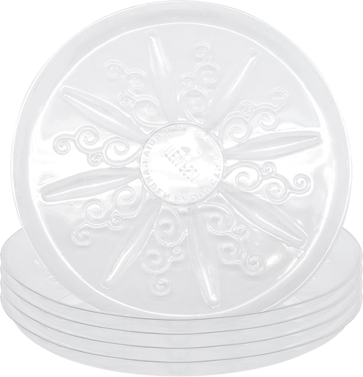 Arcadia Garden Products PS21 16" Heavy Duty Clear Plastic Saucer (Pack of 5), Transparent