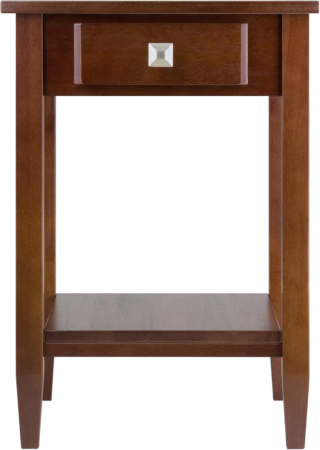 Winsome Richmond End Table with the drawer partially open, showing the interior storage space.