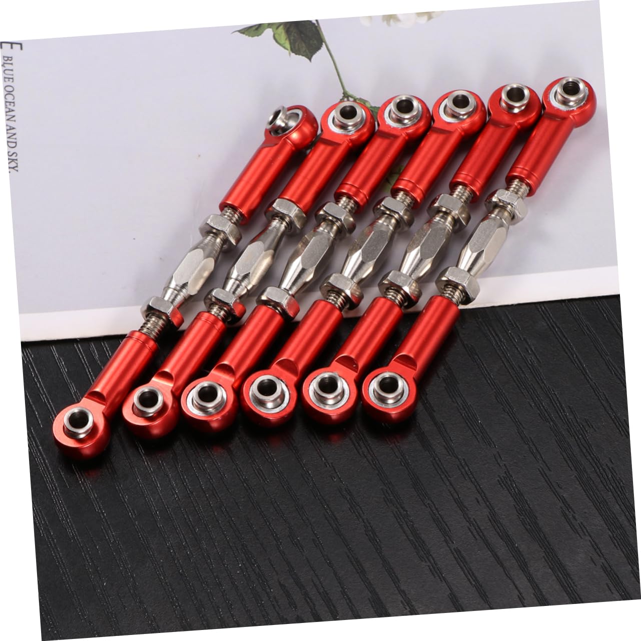 NAMOARLY Car Steering Linkage Rods 6pcs 71mm Aluminum Turnbuckle Rods Easy Installation for 1/10 Scale
