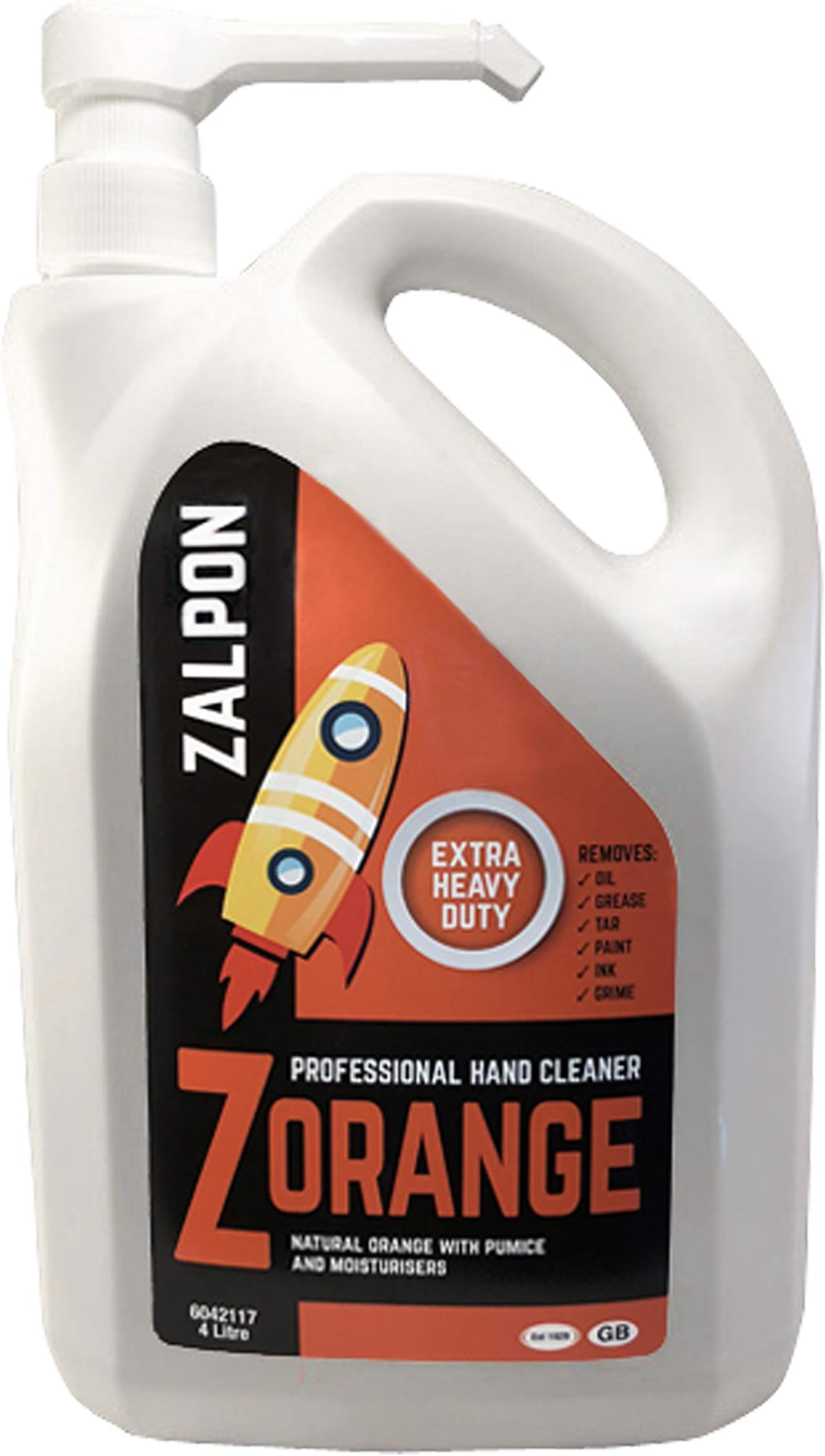 Zalpon Zorange Extra HeavyDuty Hand Cleaner Pump 4 Litre, Orange.