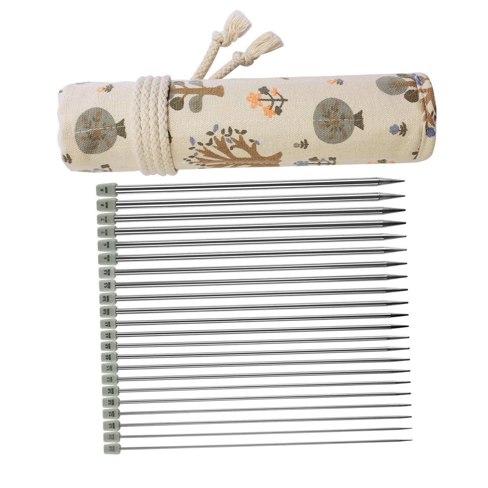 Agujas de tejer de acero inoxidable de una sola punta de 25 cm rectas para labores de punto 7