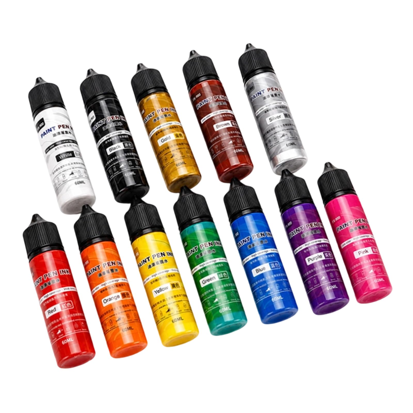 Ensemble de 12 bouteilles d ' encres de peinture à l ' huile, Collection de peintures à base d ' huile pour amateurs et artistes, 60ml par bouteille