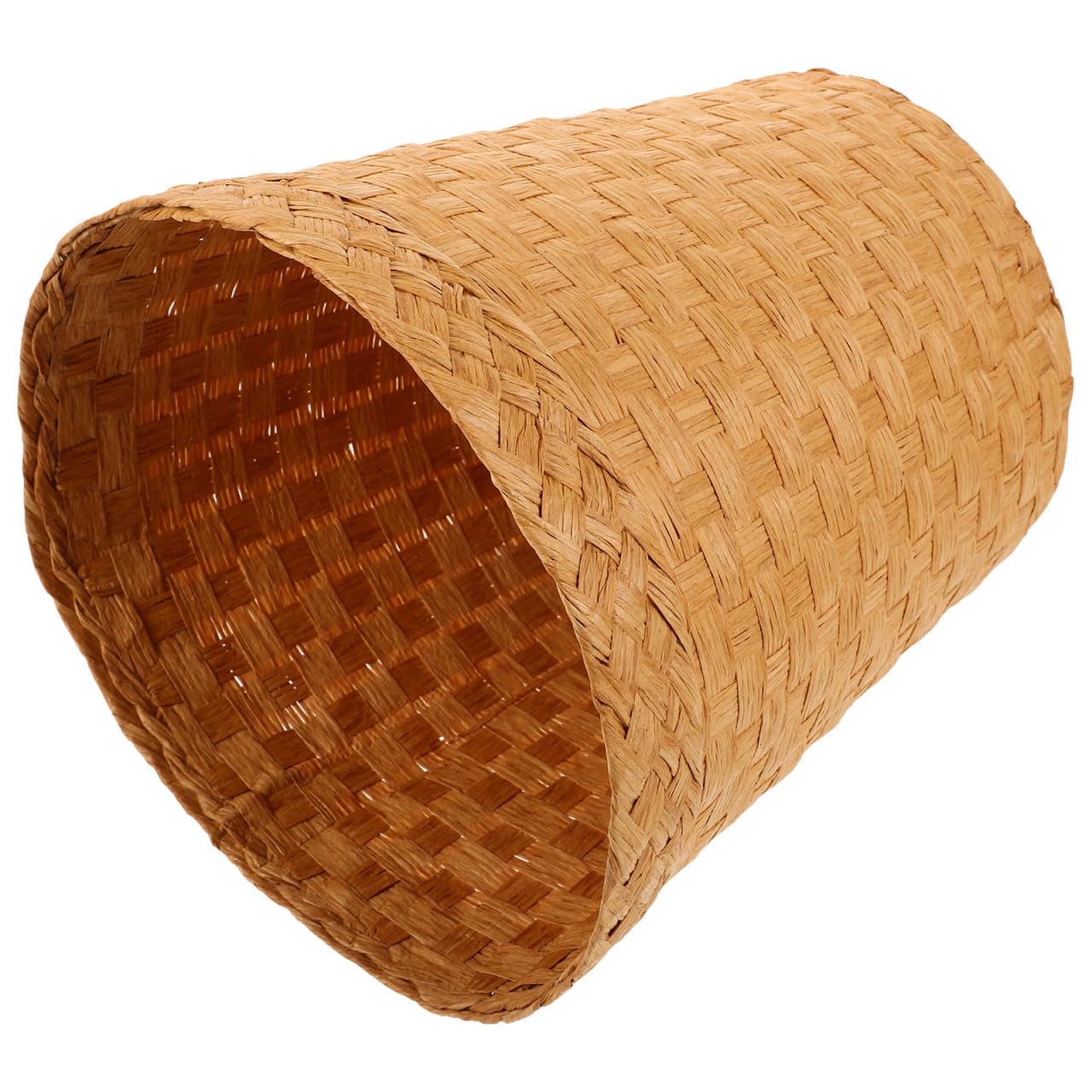 STOBAZA Small Wicker Waste Basket 10.2 Inch Handwoven Wicker Trash can for Bathroom Bedroom Kitchen Living Room Desktop Storage