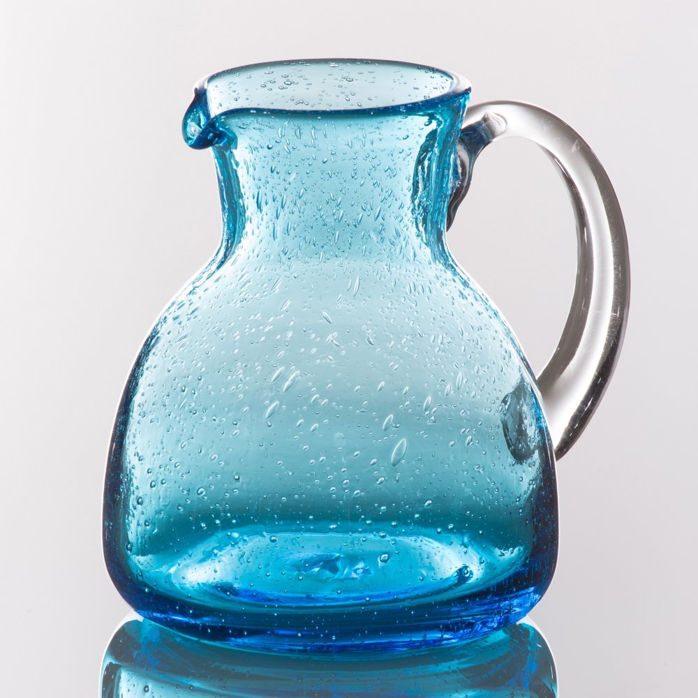 Abigails Sea Blue 1-Quart Pitcher with Bubbles