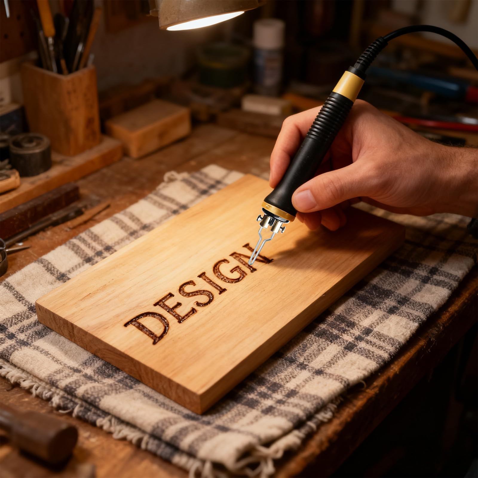 GAOUTO Stazione di saldatura, set da 25 W, con punte di saldatura, temperatura regolabile 100 – 800 ℃, stazione di combustione in legno, strumento pirografico per legno, pelle