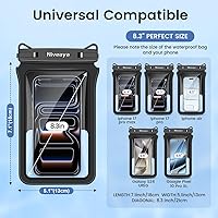 Vista 4 de Niveaya Bolsa impermeable para teléfono doble espacio, paquete de 2, funda impermeable con cordón para iPhone 17/16/15/14/13 Pro Max de hasta 8.3