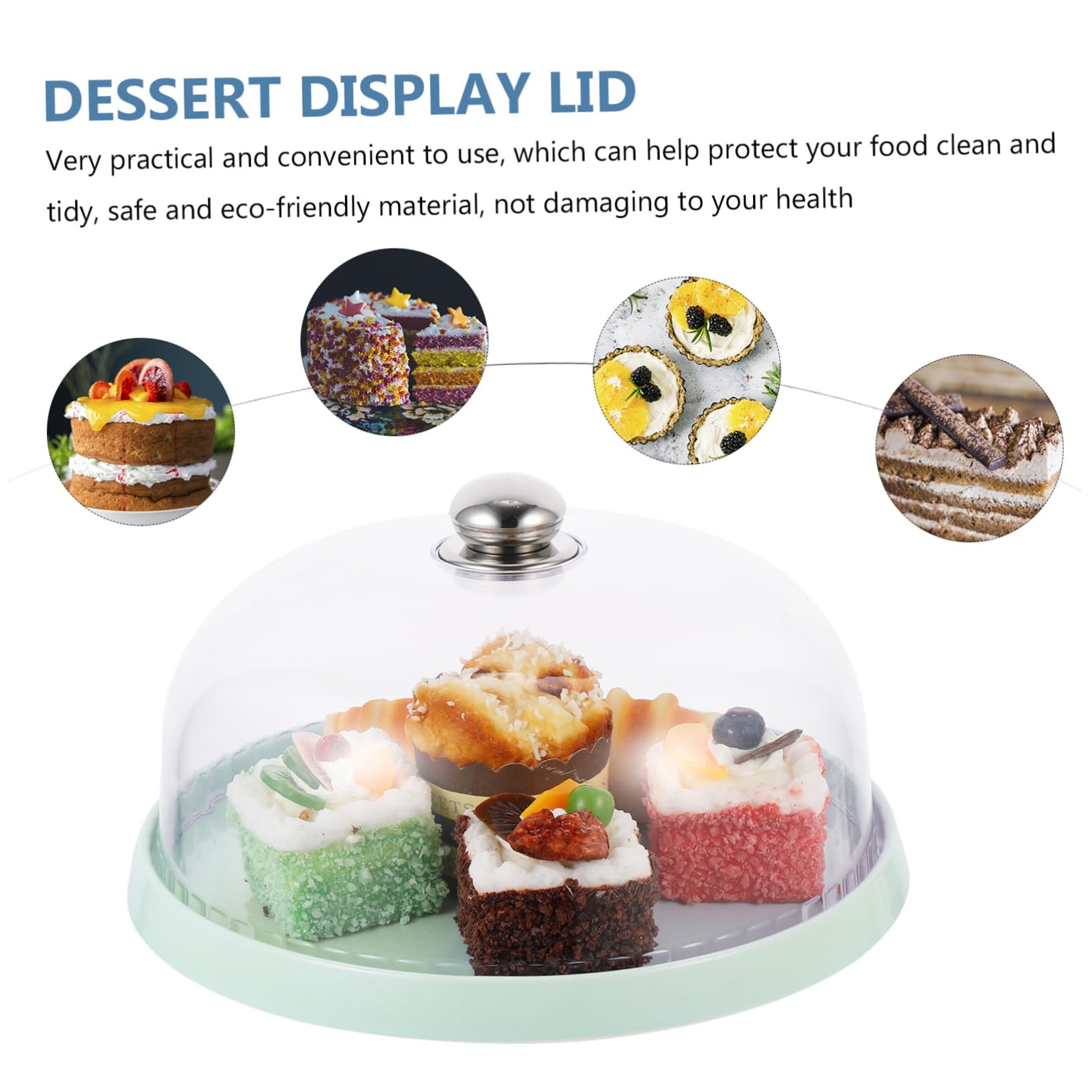 1 Pc Copertura del Vassoio della Torta Cupola Alzata Torta alzatina per Dolci Alzata per Dolci Coperchio Trasparente per espositore per Pane Copertura Trasparente
