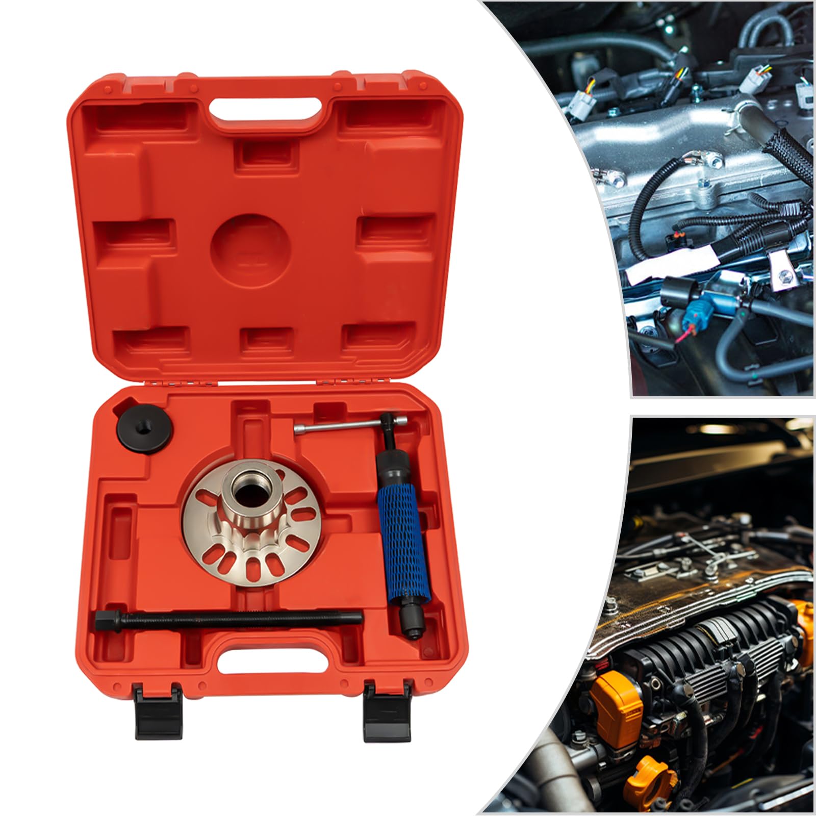 Prensa Hidráulica 10T para Cubos de Rueda Acero Carbono 45# Tratado Térmico Compatible 4-5 Pernos (96-125mm) Maletín Portátil para Taller/Carretera (Certificado CE)