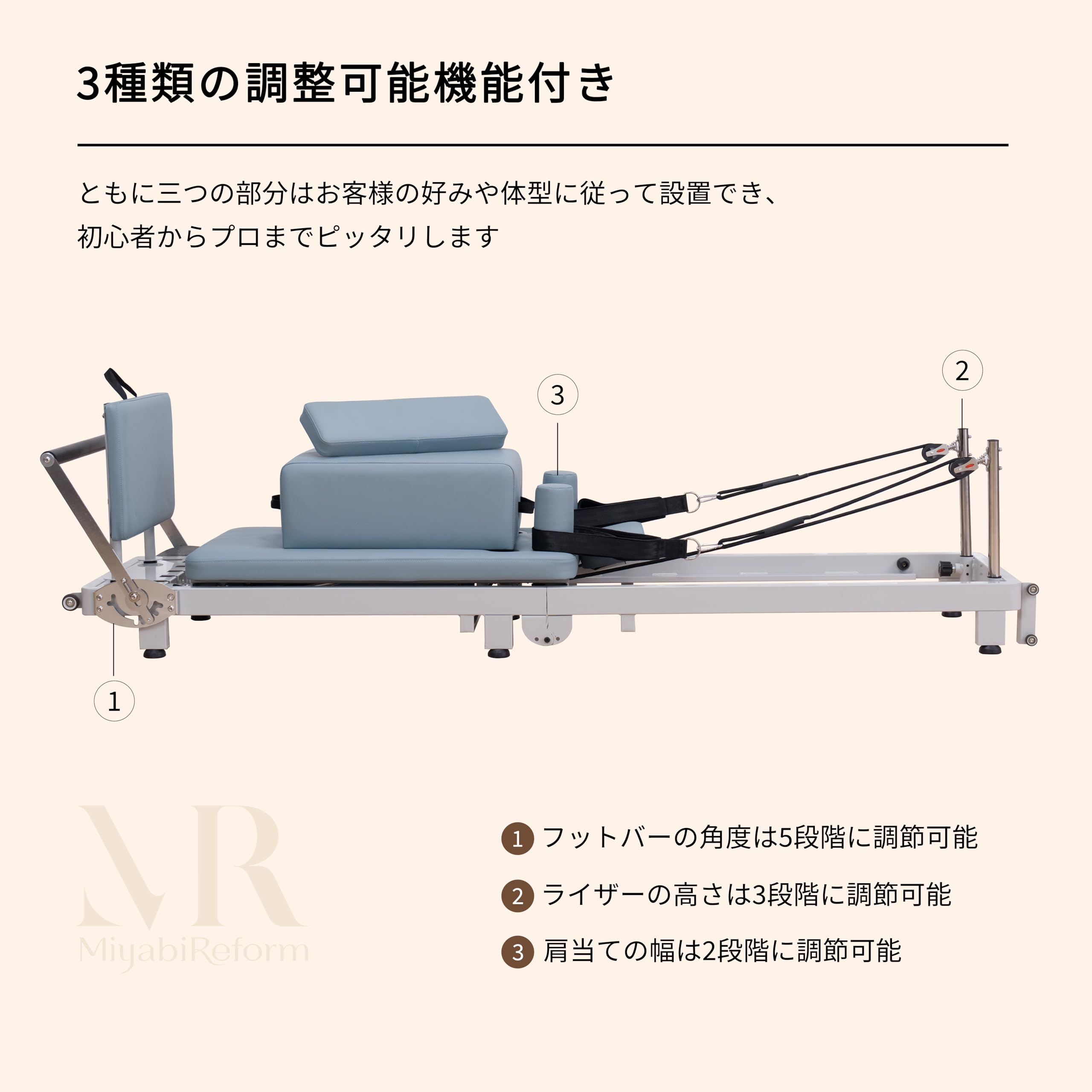 Amazon.co.jp: miyabireform ピラティスリフォーマー折りたたみ式 移動
