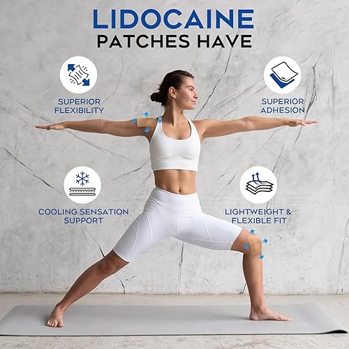 Miniatura 4 de Uposiut Parches de lidocaína, parches de lidocaína de máxima fuerza (40 parches), para aliviar el dolor muscular en la espalda, hombros, cuello,