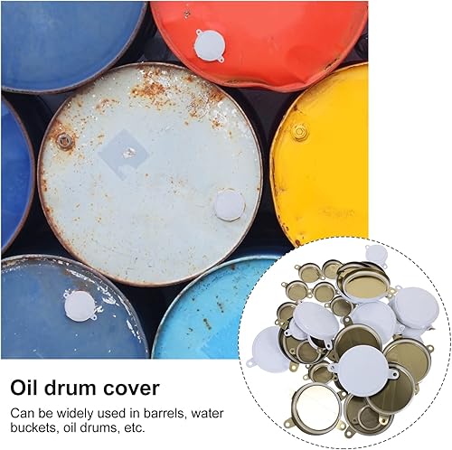Miniatura 5 de VILLCASE Tapón de tambor de 40 piezas, tapón de tambor de acero para bung, tapas de contrafuerte, tapas de tambor con sellos de silicona y anillos