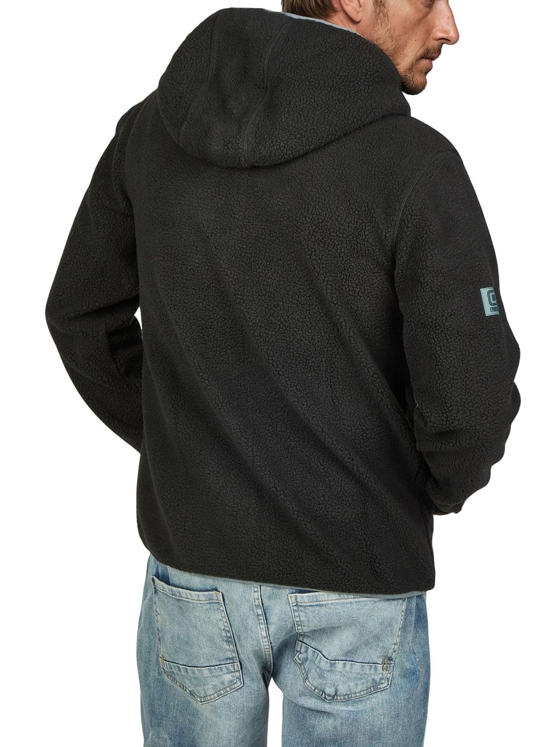 riverso RIVLennox kurtka polarowa męska z kapturem, regularny krój, kurtka zimowa, kurtka przejściowa, stójka, czarna, zielona, szara, S M L XL XXL 3XL 4XL 5XL
