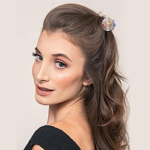 Miniatura 7 de Lurrose Pinzas para el pelo de concha marina: pequeños clips de mandíbula de concha, mini accesorios para el cabello de playa para disfraz de sirena