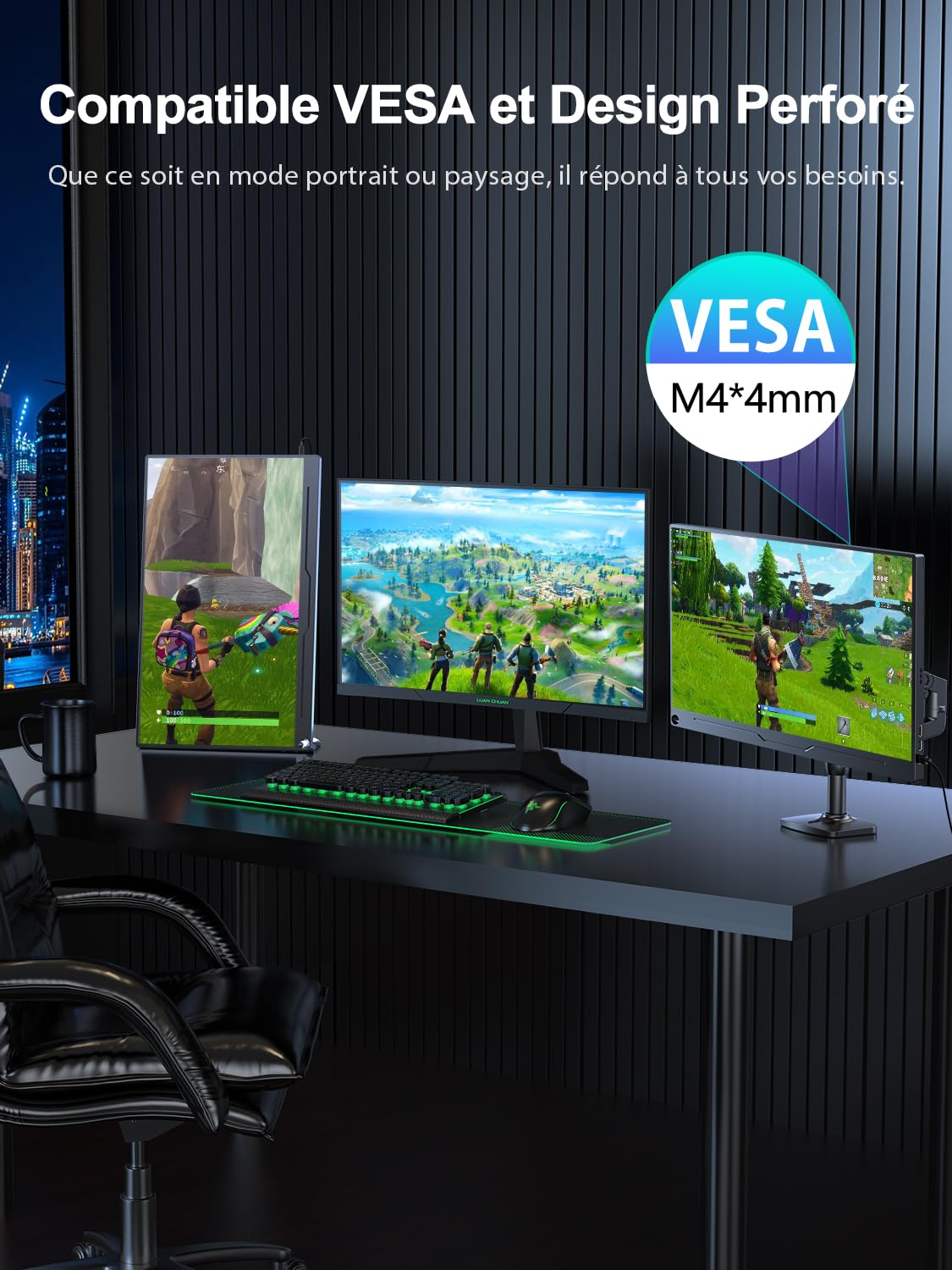 UPERFECT 18,5" 120Hz Ecran Portable, Full HD 1080P, Boîtier Métallique