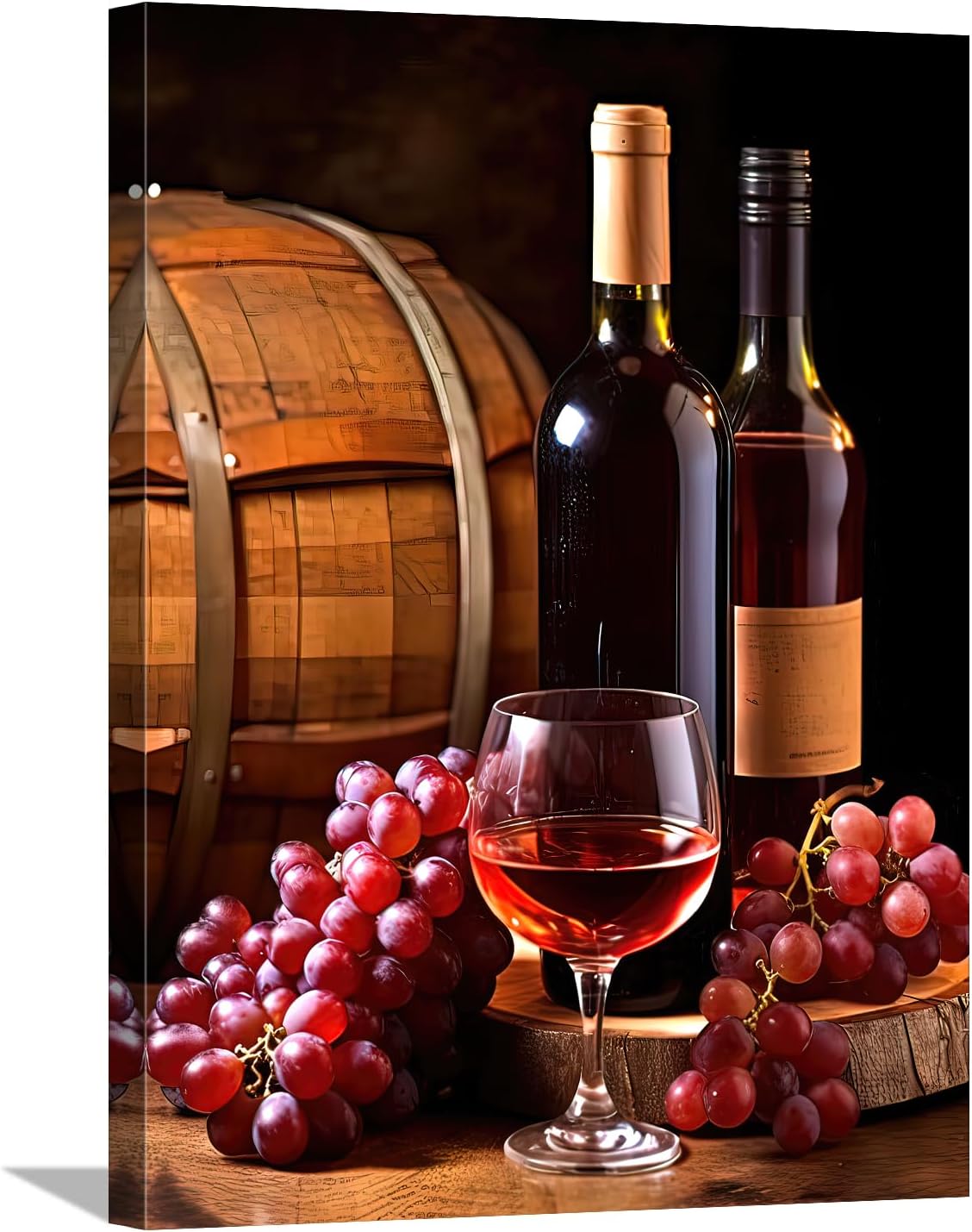 Red Wine Glasses Canvas Wall Art For Kitchen Dining Room