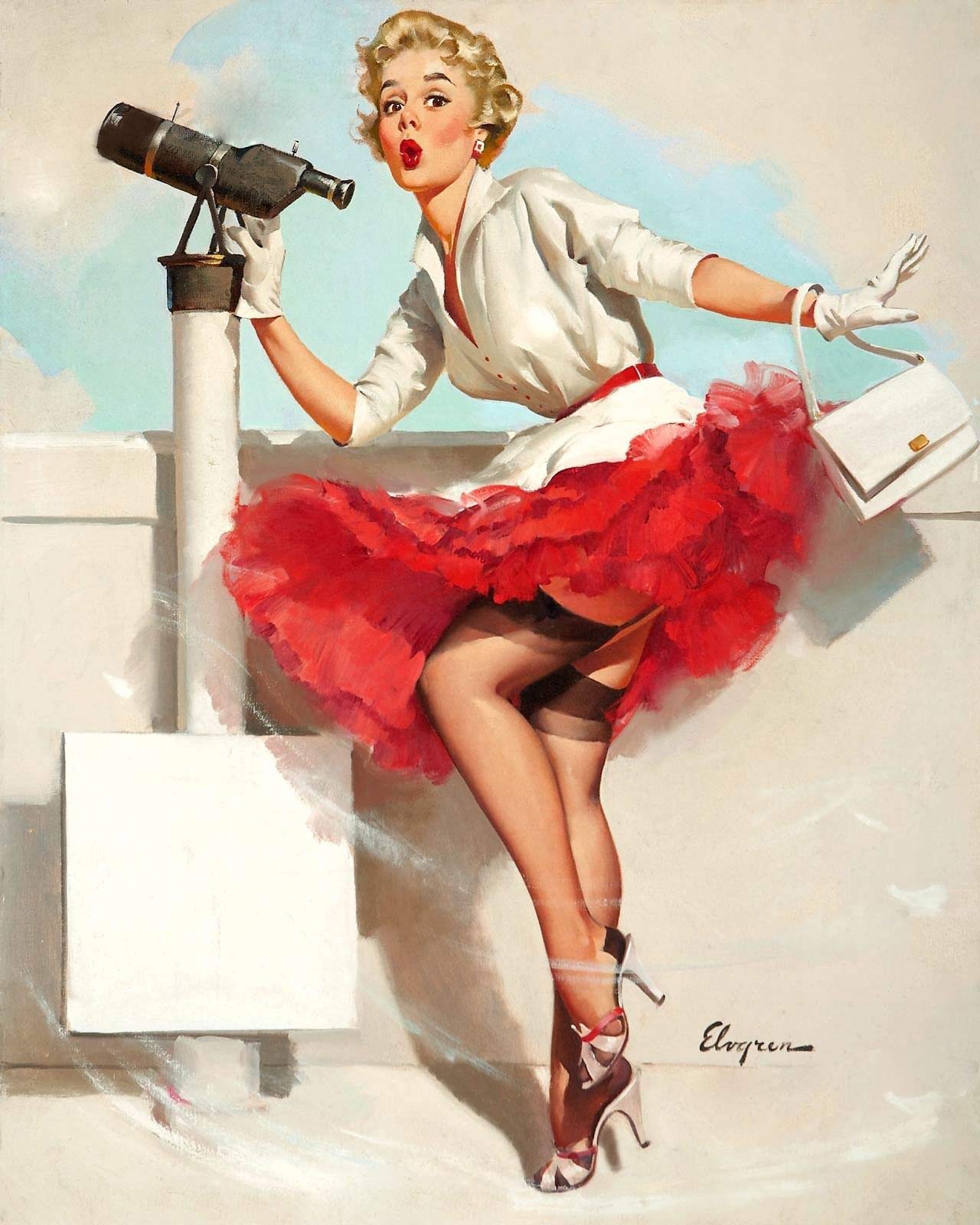 1950 Pin Up Girl オブジェセット ピンナップガール Amazon.com: MAGNET 1950's Elvgren Sexy PinUp Girl Tourist 