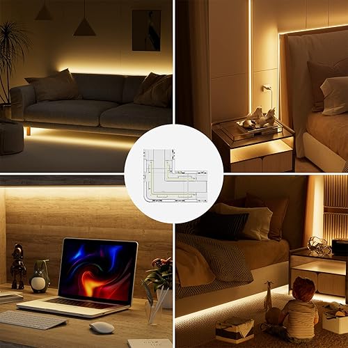 Miniatura 6 de PAUTIX COB Tira de luces LED de 40 pies40.0 ft súper brillante, 504 LEDsm blanco cálido 3000K CRI90+ cinta LED flexible de 24 V para gabinetes de