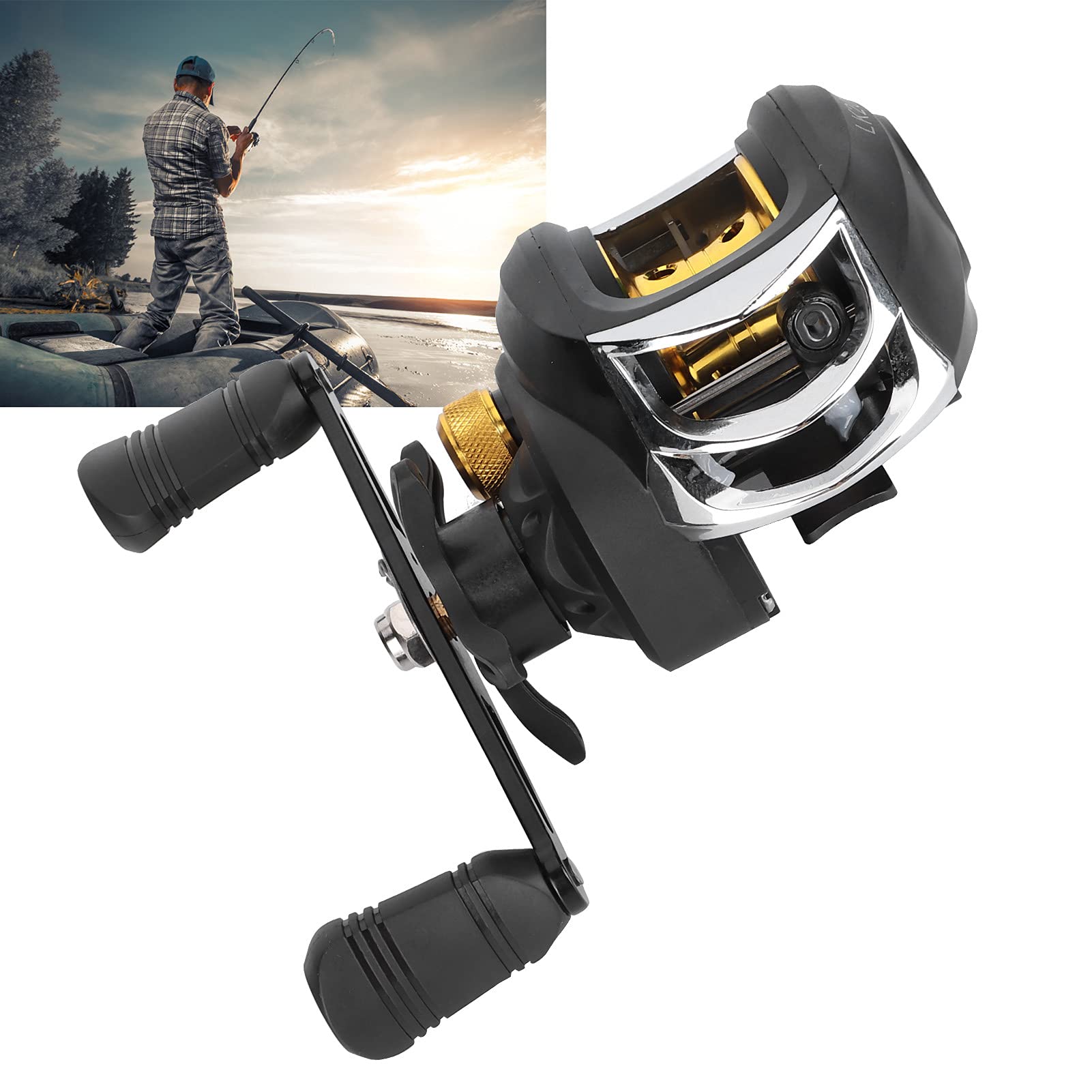 Baitcast Rolle, Angelspule, 7,2:1 Hochgeschwindigkeits-Baitcasting-Rolle Wassertropfenrad Angelrollen Multirolle Angeln für das Süßwasser- und Salzwasserfischen