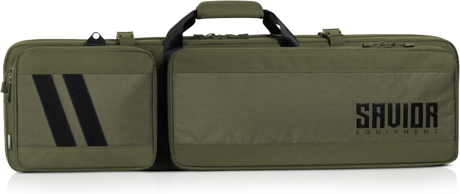 Savior Equipment Specialist Series LRP 47" 51" 55" Tactical Sniper Long Rifle Bag Long Range Precision Firearm Soft Case w/ 2 MOLLE Pouches, Scope Cover, Backpack & Shoulder Strap Included