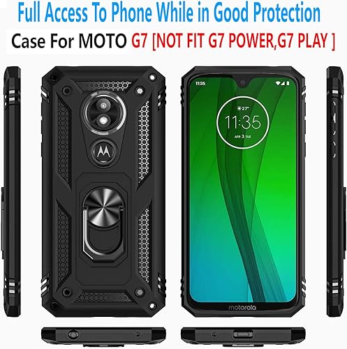 Miniatura 3 de STARSHOP - Funda para Moto G7 Plus, funda para Moto G7, con protector de pantalla de vidrio templado incluido funda protectora de grado militar a