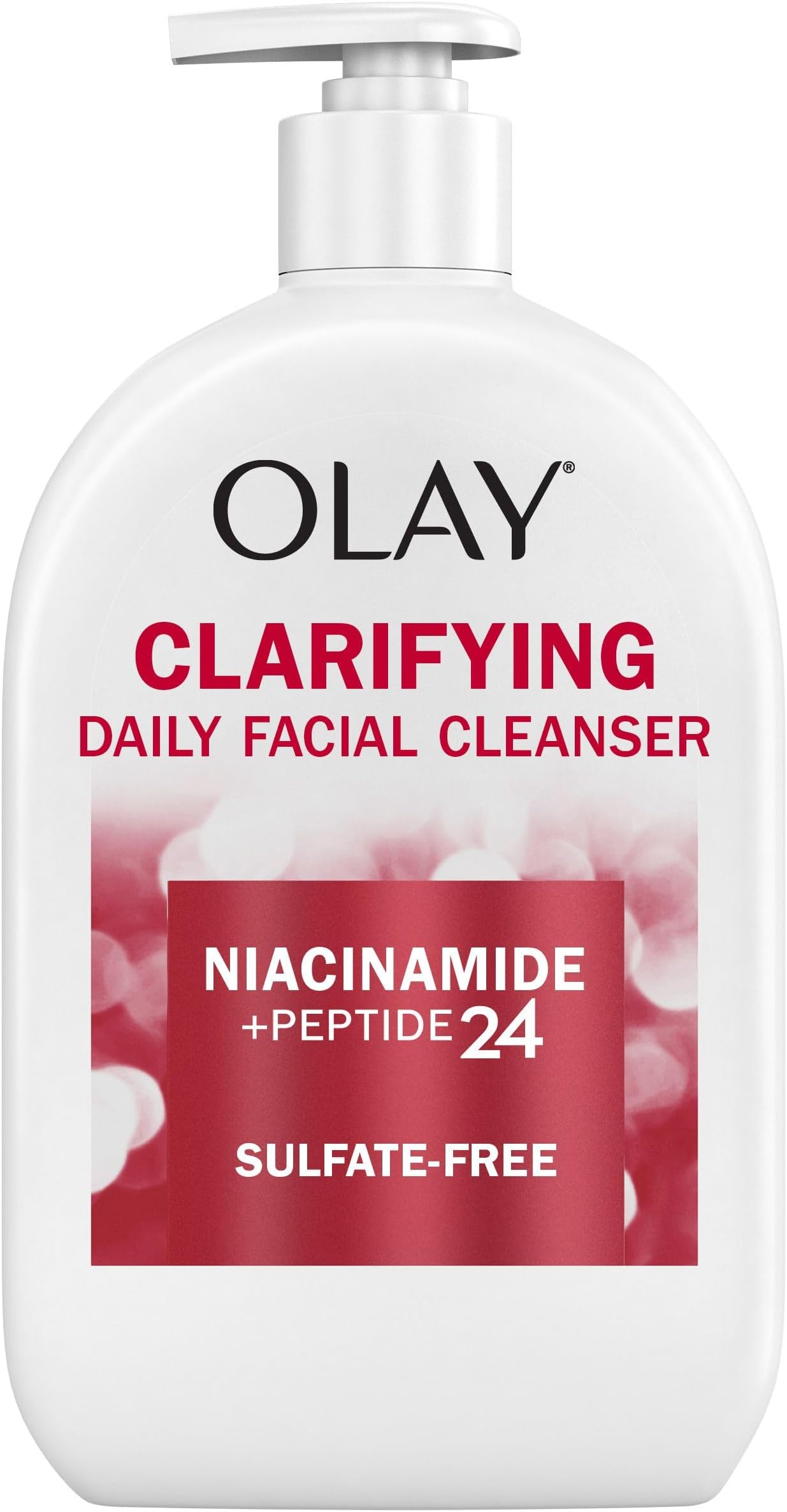 Face Wash, Daily Facial Cleanser with Niacinamide, Peptides & Glycerin - Clarifying, Refreshes Skin Surface, Refines Appearance of Pores - Sulfate-Free, Paraben-Free, Oil-Free, 16 Oz