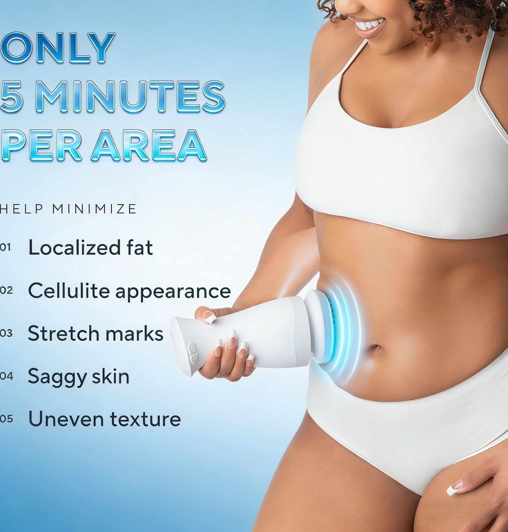Sculpteur Pro Vulaura Anti Cellulite, Appareil de Massage Corps 3D à Oscillation avec 3 Pads, Masseur Beauté pour Abdomen Jambes Bras Fessiers Dos