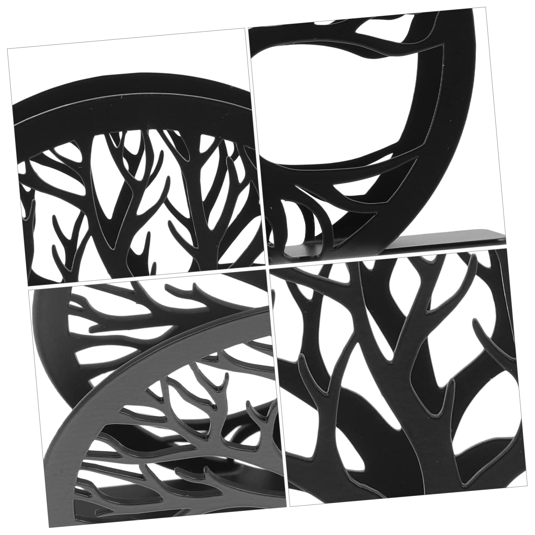 Mikinona Portatovaglioli da Cucina in Acciaio Inossidabile Nero Design Traforato Resistente e Facile Accesso, per Decorare Tavoli in Casa e Durante le Feste
