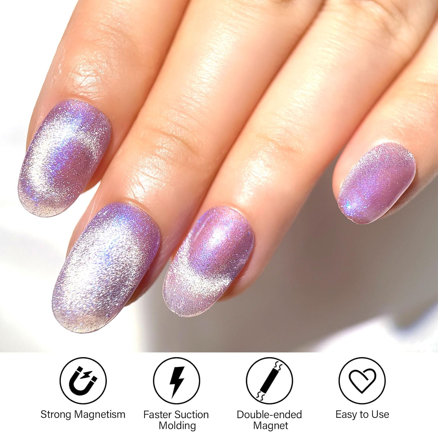 Senvenski Gelée Vitrail Cat Eye Vernis Semi Permanent, 15ml Oeil de Chat Magnétique Gel 3D Holographique Brillant Translucide Couleur Vernis Gel pour French Manucure (Gelée La sirène, MY1-026)