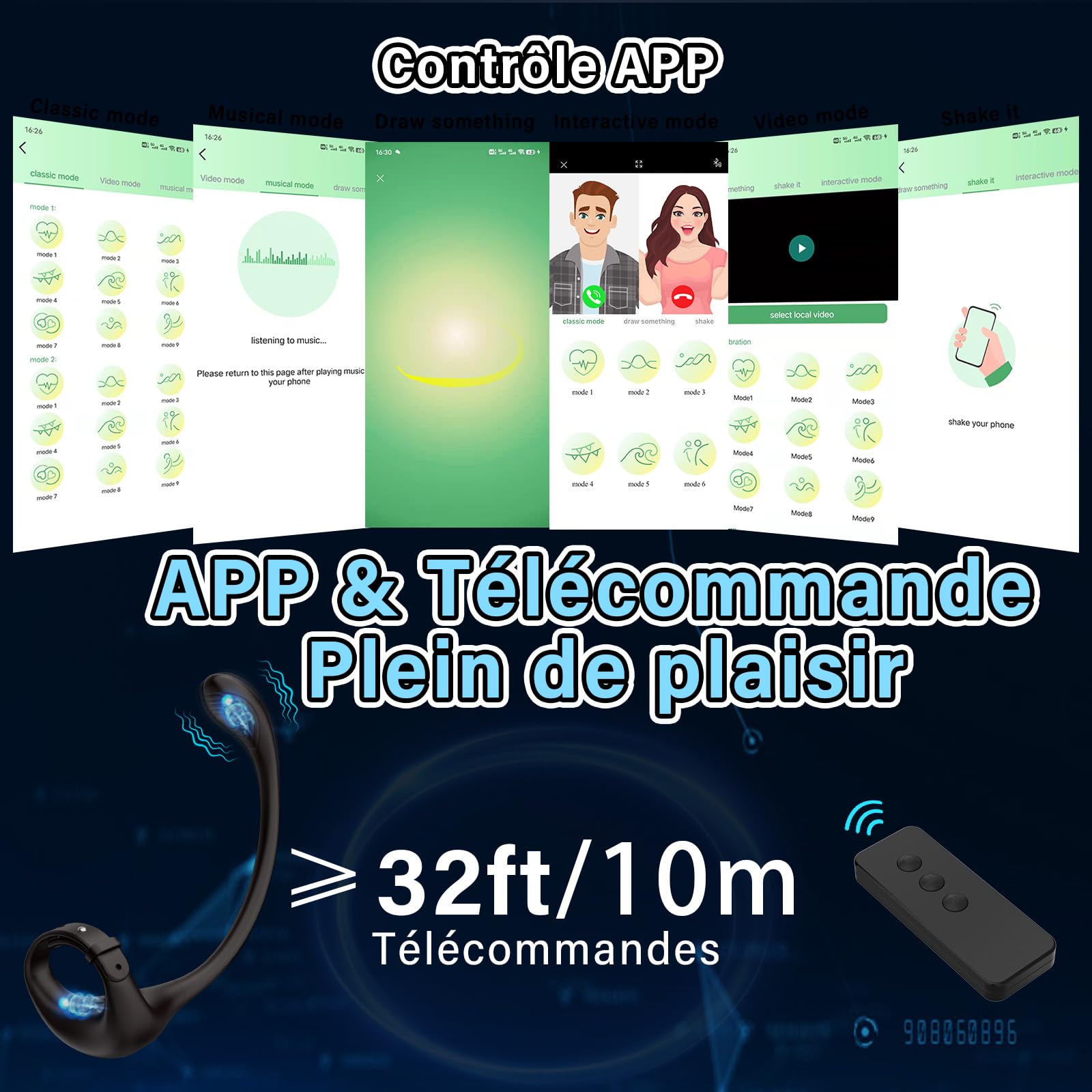 Plug Anal Vibromasseur Sex Toys - Anneau Penien Gode Homme pour Gay Toýs Femme Couple Plaisir Sextoy avec App et 10 Modes de Vibration, Anneaux Vibrant Pénis Sextoyse Sex Masculins Anals Plugs Anus