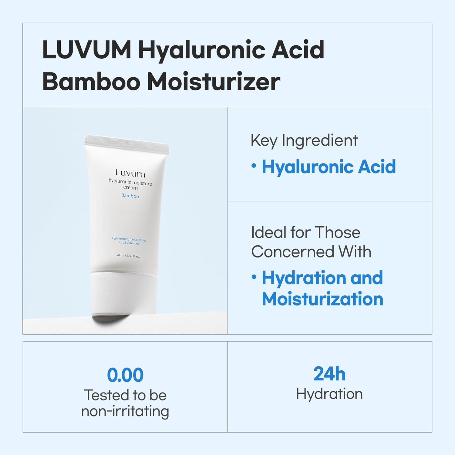 Bamboo Hyaluronic Moisturer Cream, Bamboo Extract, Hyaluronic Acid Moisturizer, 2.36 fl. oz - Image 2