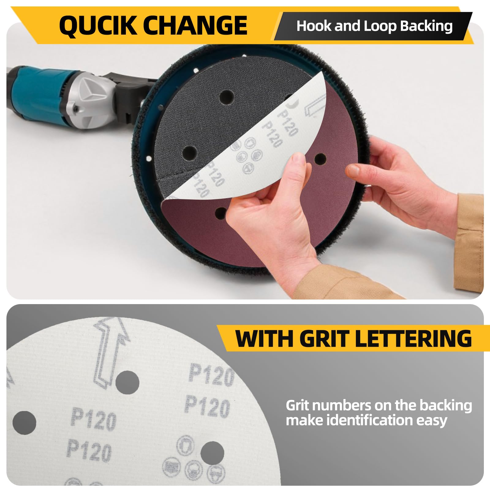 50 Sanding Discs - 9" Grit Set for Drywall Sander -4