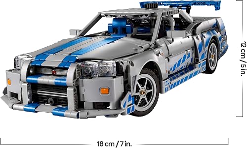 LEGO Technic Voiture Nissan Skyline GT-R (R34) 2 Fast 2 Furious - Maquette de Voiture pour Adulte - Fonction Drift, Direction, Suspension & Moteur 6 Cylindres - Cadeau Collector pour Fans 42210 - 8