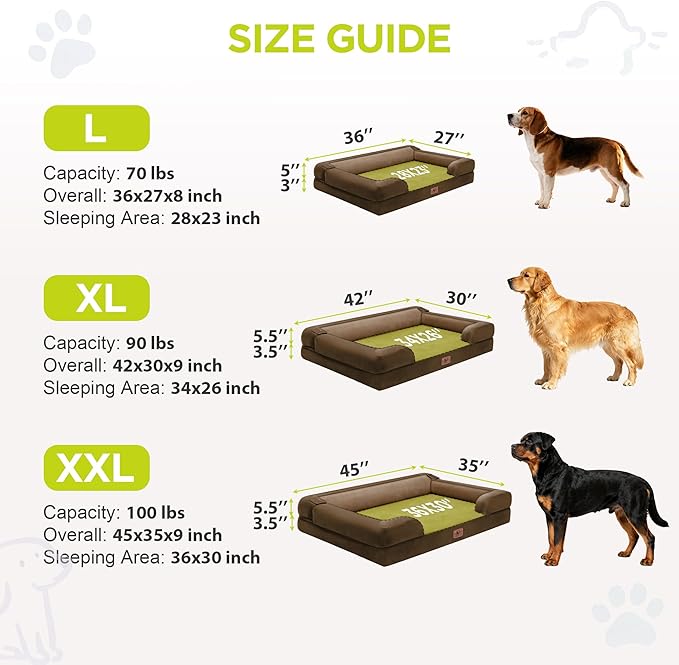 Cama Ortopédica para Perros Grande 91x69 cm con Funda Lavable miniatura 4