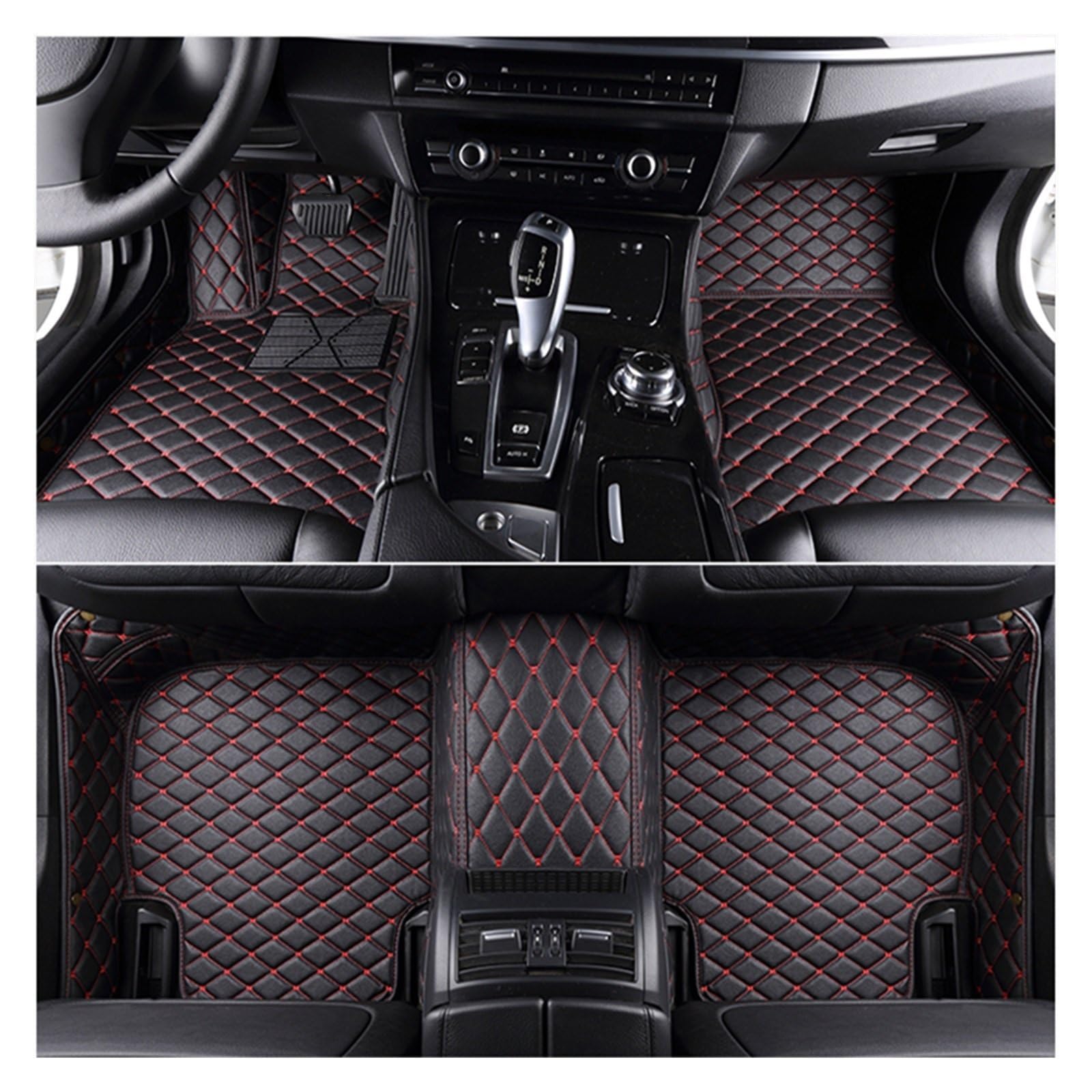 Tapis de sol voiture de prestige en noir et rouge pour Tesla Model 3