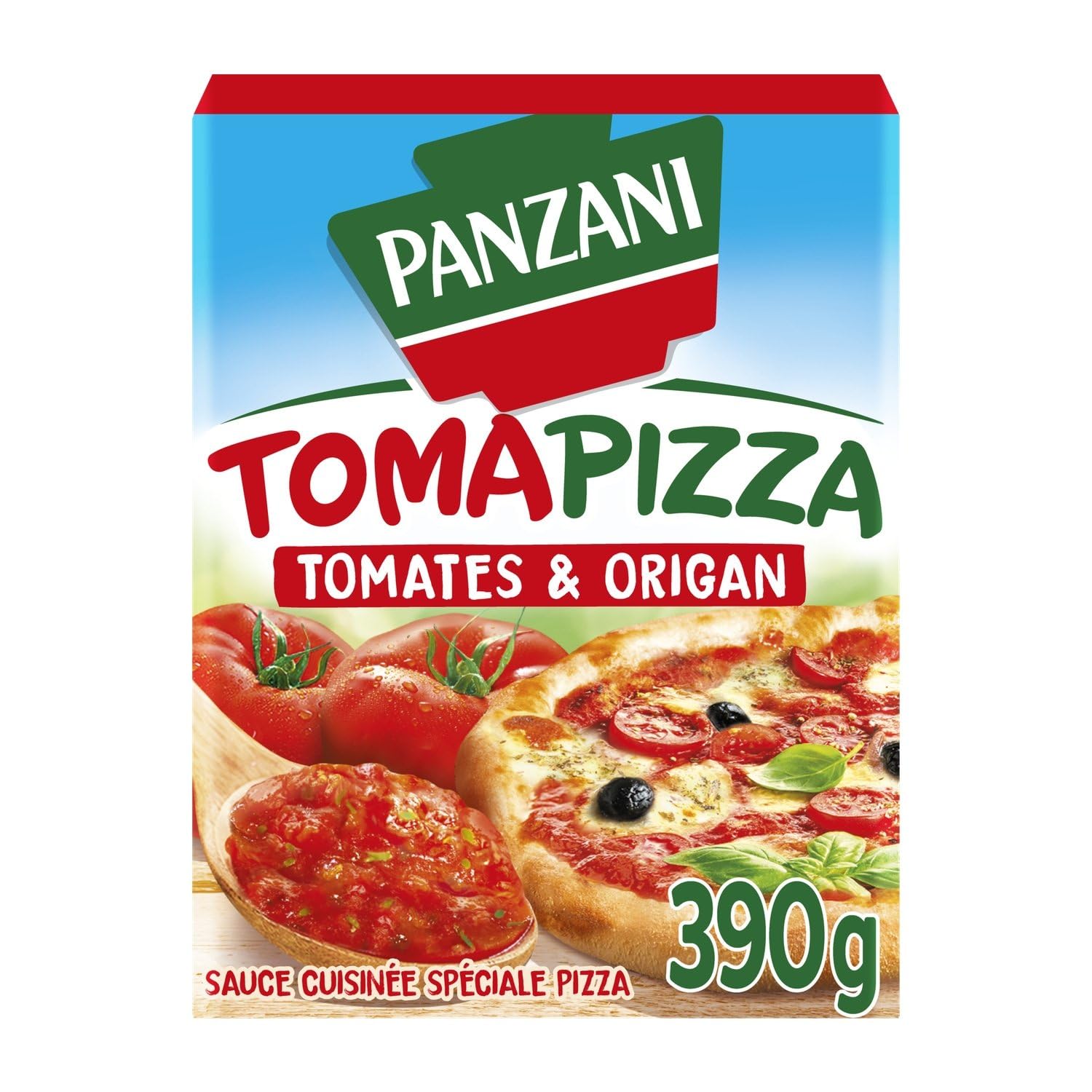 PANZANI – Sauce Tomate Cuisinée Saveur Authentique pour Pizza, Texture Onctueuse (Brique 390g) - Le lot de 4