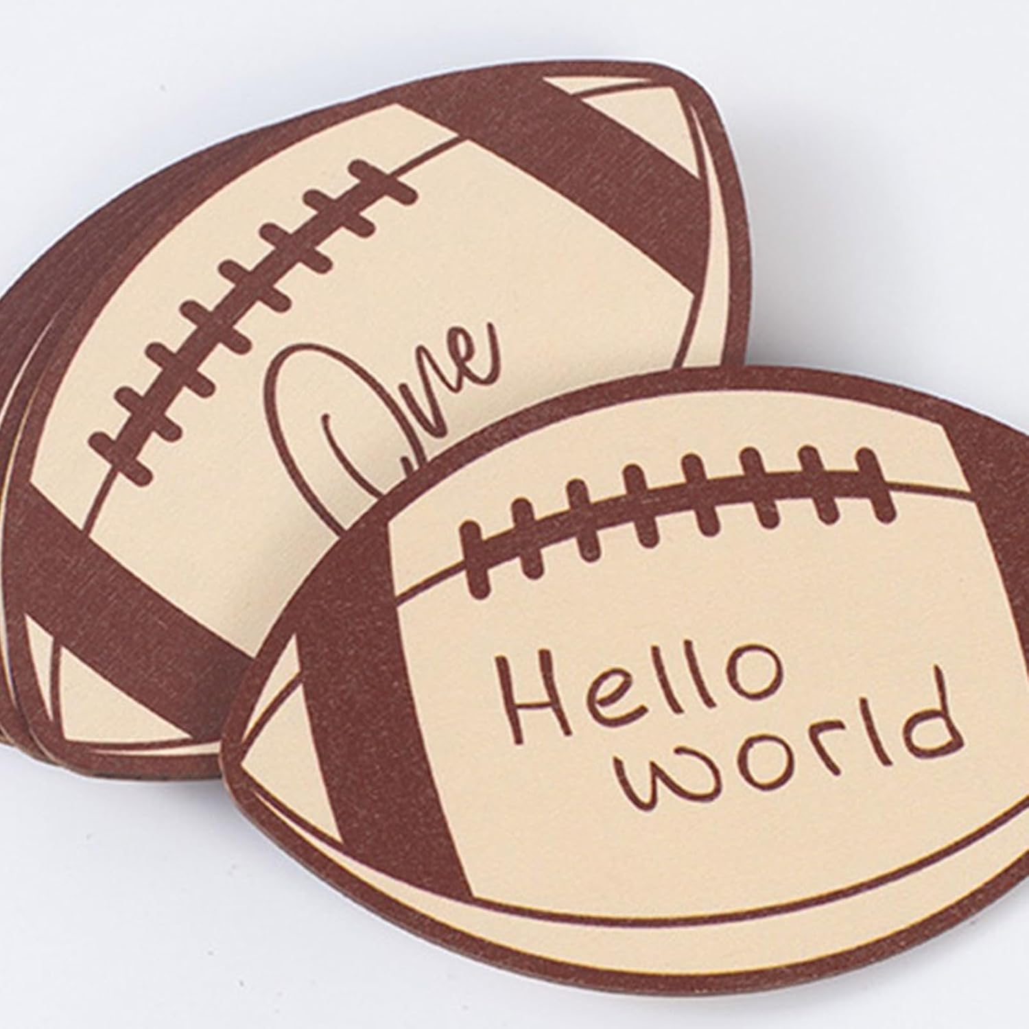 Wood Football Theme Baby Milestones Markers Discs with Stand and Bag Set for New Parent to Celebrate Every Growth Moment