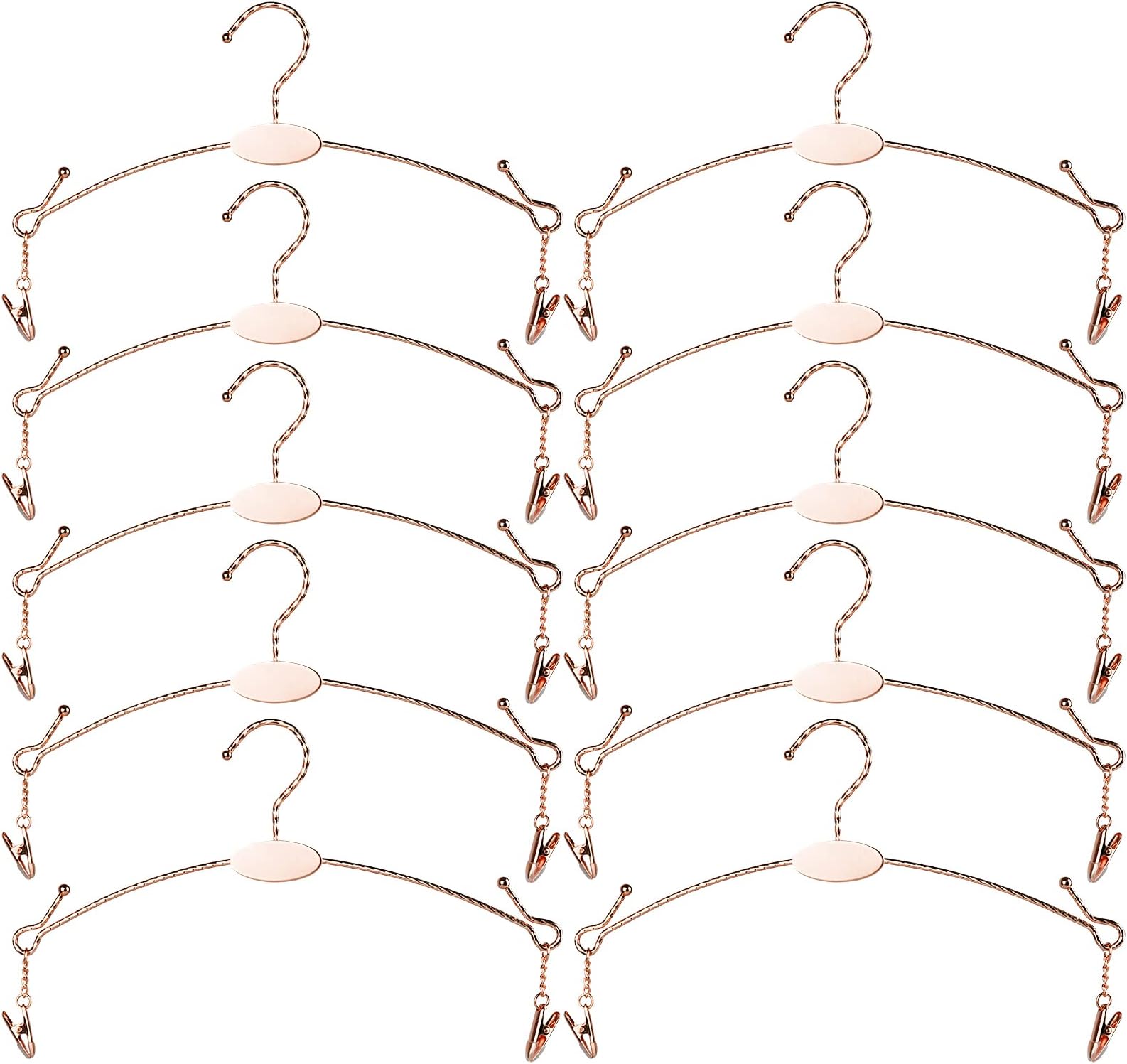 Exttlliy Metal Underwear Bra Rack Durable Fashion Children Clothes Hangers Hook Lingerie Shop Display Hanger Clips (Rose Gold, 10PCS)