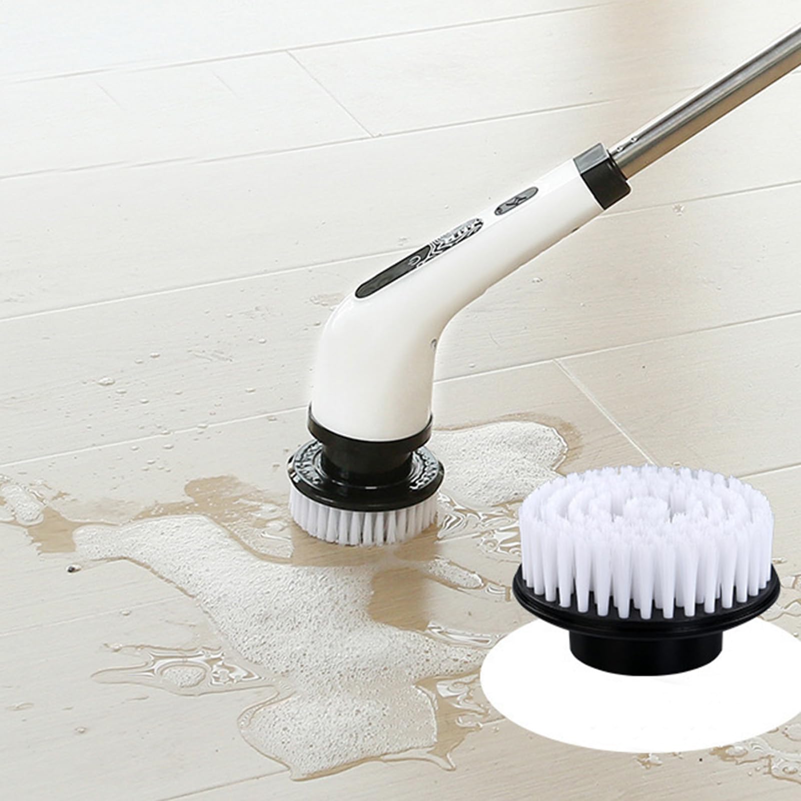Fregadora Eléctrica Cepillo De Limpieza Inalámbrico Con Mango Largo | Limpiador Para Múltiples Usos Para Baño Ducha Bañera Inodoro Lavabo Cocina Suelo Azulejo Lechada