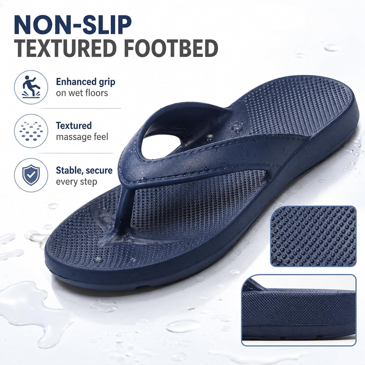 Flip Flops for Women and Men, Comfortable Slip Shower Shoes