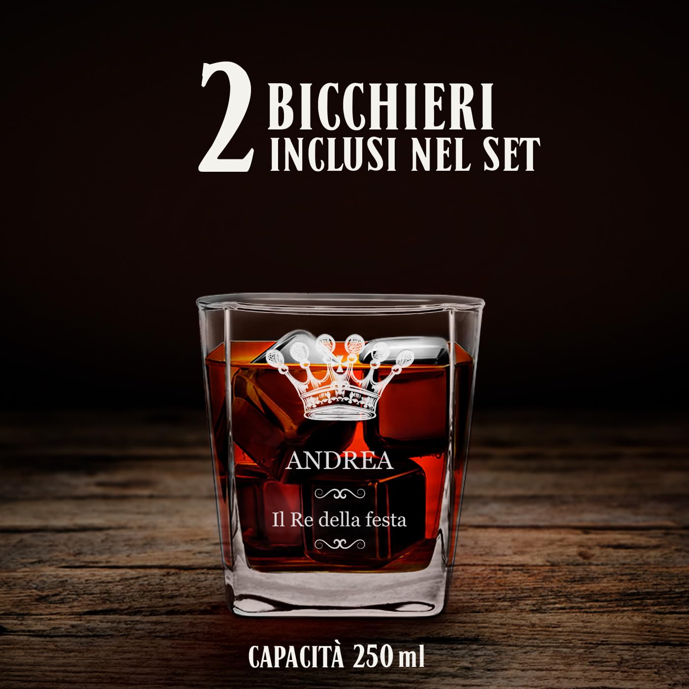 Set Decanter Whisky In Vetro Con Incisione - 700ml + 4 Bicchieri Regalo Uomo - Foto 6