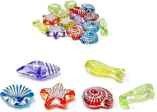 Linpeng Surtido de cuentas de plástico de criaturas marinas oceánicas de 0.5 libras, 0.512 in0.5 libras