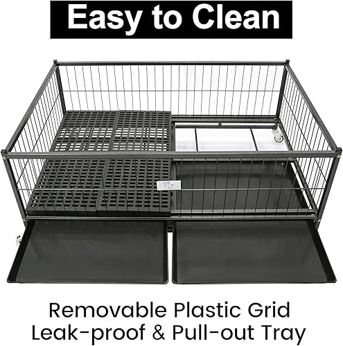 Miniatura 3 de Homey Pet Tres paquetes de caja de parto de perros de 43 pulgadas para cachorros, caja de parto de metal resistente para perros de razas pequeñas