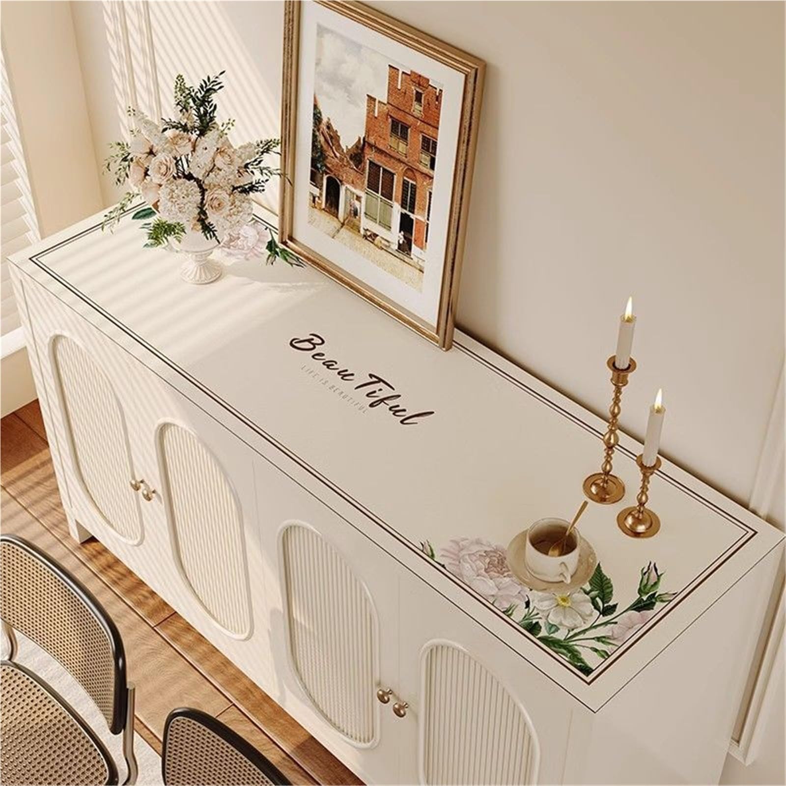 Table Runner American Fireplace Cabinet, Table Mat, Shoe , Entrance , Countertop, Long Tablecloth, Waterproof And Oil Tea , Desktop Protective(K,50*80cm)