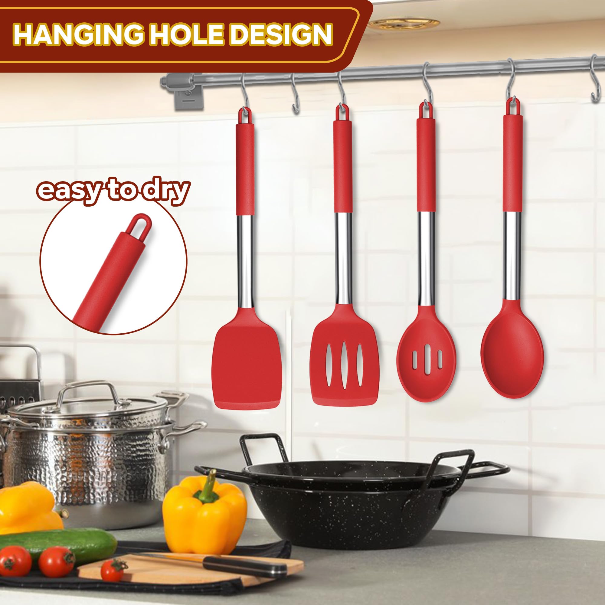 Joyfair Set Di 4 Utensili Da Cucina In Silicone: Spatole E Cucchiai Antiaderenti, Resistenti Al Calore (fino A 230°C)