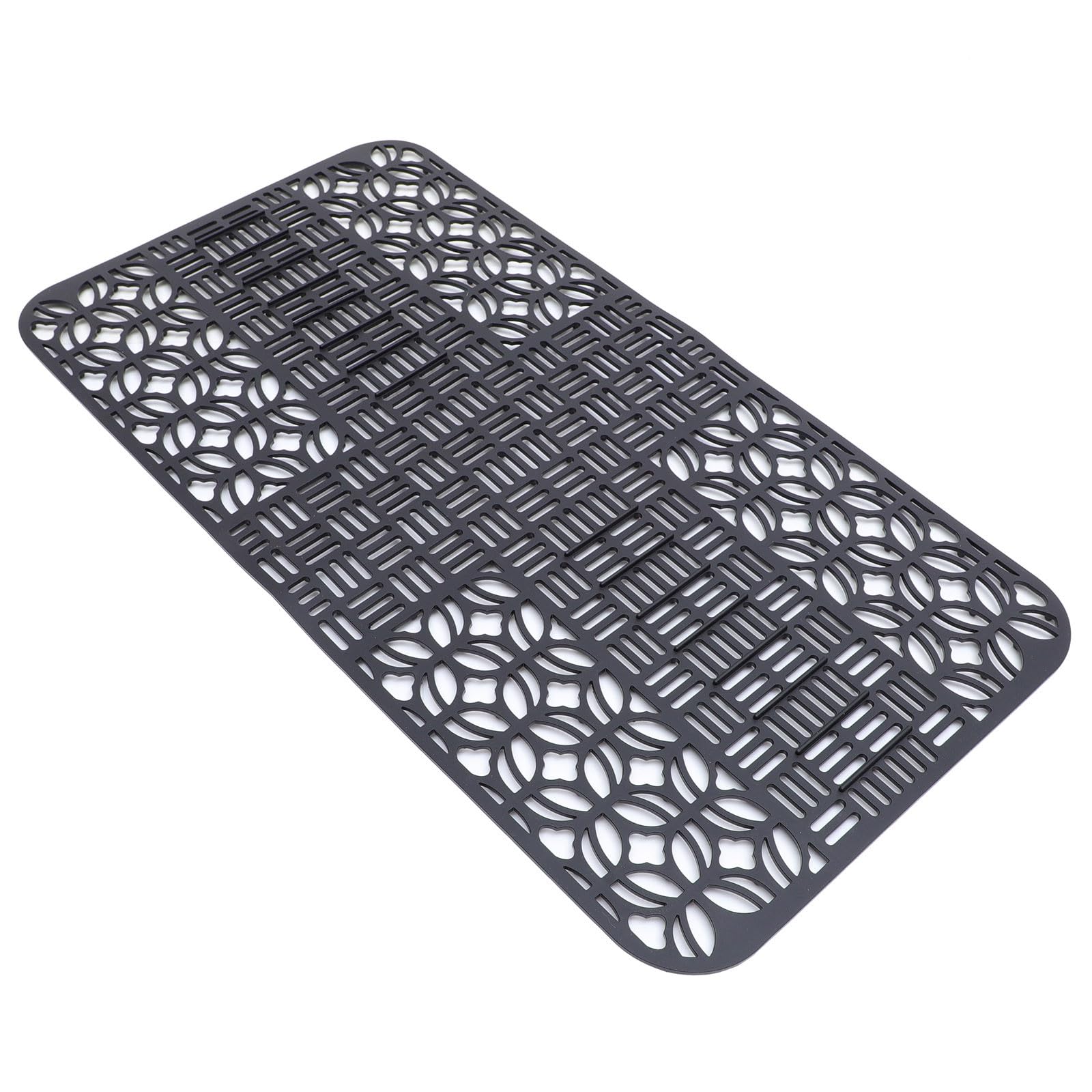 Tappetino in Silicone Nero per Lavello Cucina Multifunzionale Protezione Lavello Antiscivolo e Drenante per Asciugatura e Protezione della Superficie