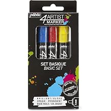 PEBEO 4Artist Oil-Based Paint Markers 5-Pack, 4mm Nibs, Glossy Opaque Finish - Multi-Surface, Professional Grade - Mixed Media Compatible - High Lightfastness