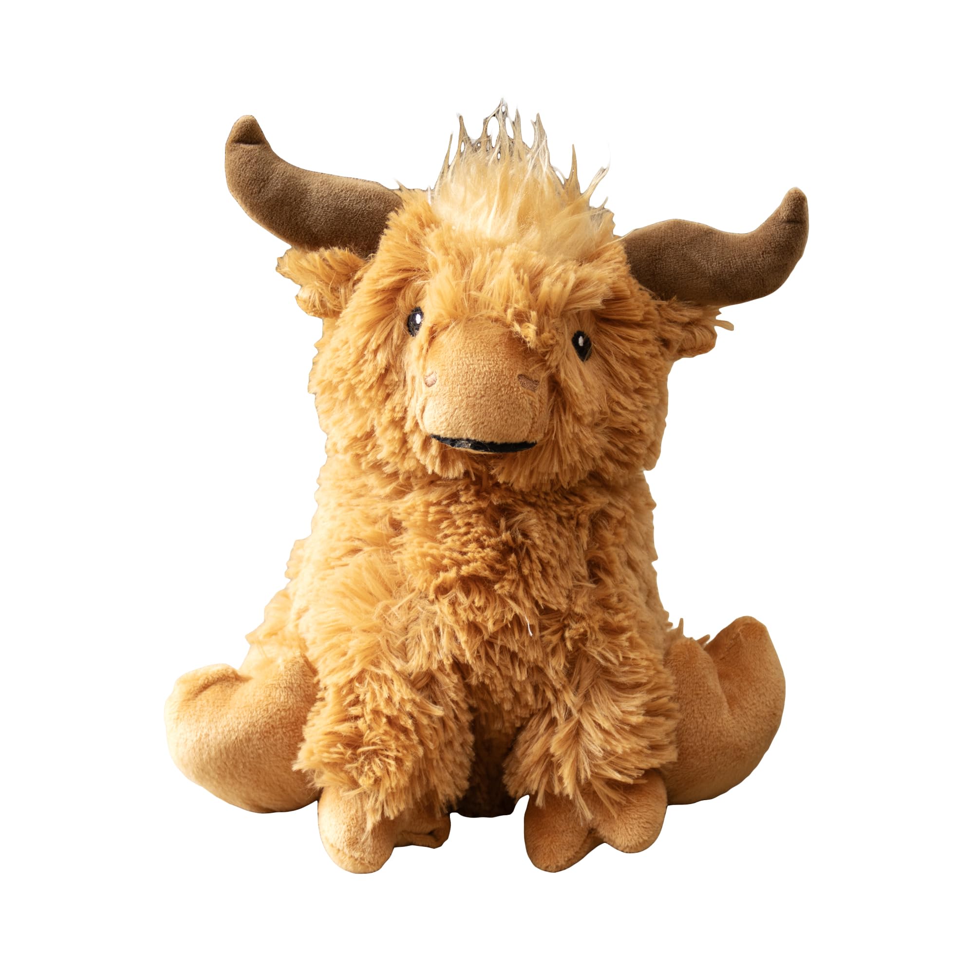 Darthome Brown Highland Cow Doorstop 1.5Kg Fluffy Faux Fur Indoor Weighted Animal Door Stay