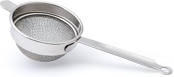 Kuber Industries Stainless Steel Double Mesh Tea Strainer Chalni 10 Cm Diameter Silver